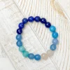 Semi Precious Stretch Beaded Bracelet - Blue