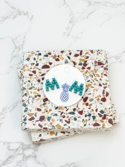 Semi-Precious Turquoise Initial Post Earrings