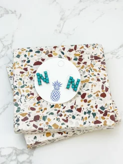 Semi-Precious Turquoise Initial Post Earrings