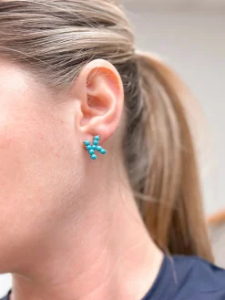 Semi-Precious Turquoise Initial Post Earrings