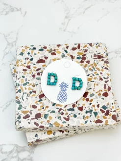 Semi-Precious Turquoise Initial Post Earrings