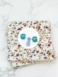 Semi-Precious Turquoise Initial Post Earrings