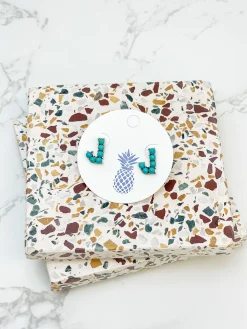 Semi-Precious Turquoise Initial Post Earrings