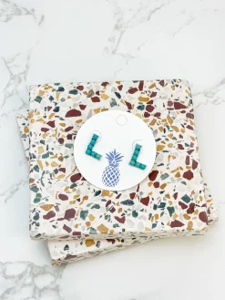 Semi-Precious Turquoise Initial Post Earrings