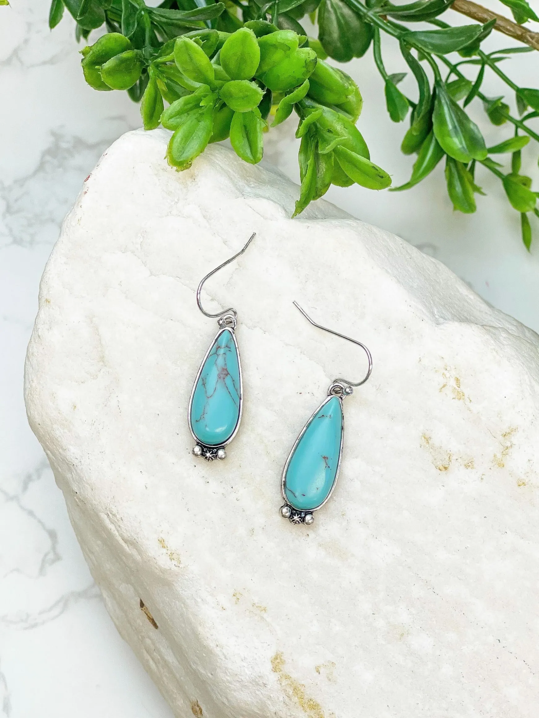 Semi-Precious Western Geometric Earrings