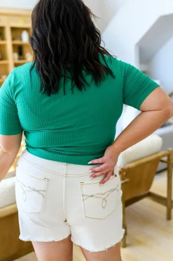 Sentimental Feelings Square Neck Top in Kelly Green (Ships in 1-2 Weeks)