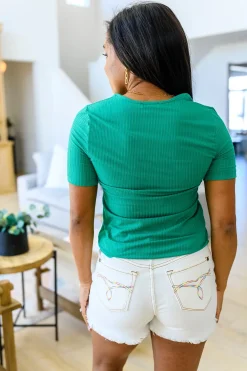 Sentimental Feelings Square Neck Top in Kelly Green (Ships in 1-2 Weeks)