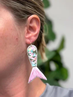 Sequin Mermaid Dangle Earrings