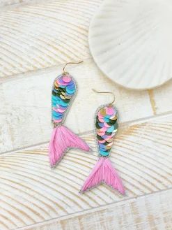 Sequin Mermaid Dangle Earrings