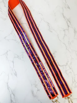 Sequin Purse Strap - Orange & Purple