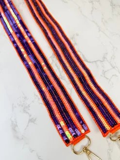 Sequin Purse Strap - Orange & Purple