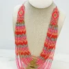 Serape Seed Bead Multistrand Necklace