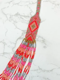 Serape Seed Bead Multistrand Necklace
