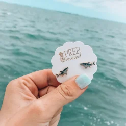 Shark Signature Enamel Studs by Prep Obsessed