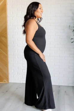 Shavasana Everyday Wide Leg Jumpsuit in Black