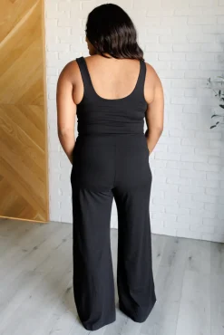 Shavasana Everyday Wide Leg Jumpsuit in Black