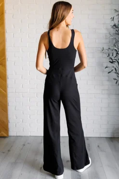 Shavasana Everyday Wide Leg Jumpsuit in Black