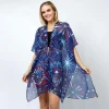 Sheer Americana Fireworks Print Kimono