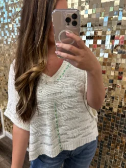 Sheer Knit Sweater Top by POL