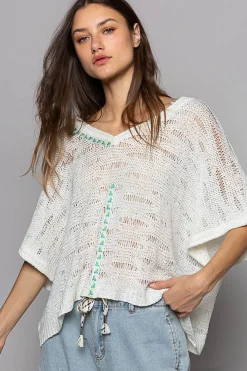 Sheer Knit Sweater Top by POL