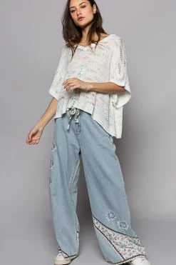 Sheer Knit Sweater Top by POL