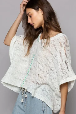 Sheer Knit Sweater Top by POL