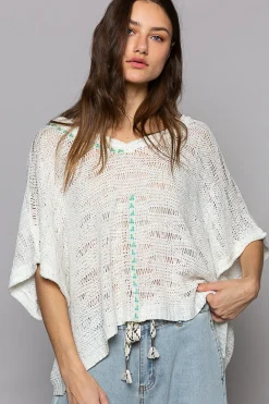 Sheer Knit Sweater Top by POL