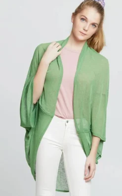 Sheer Lightweight Cocoon Kimono - Green