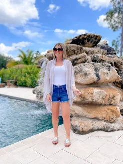 Sheer Lightweight Cocoon Kimono - Gray