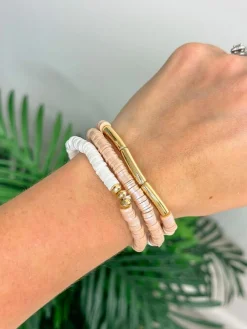 Shimmer Rubber Disc Stretch Stack - Neutral