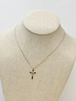 Shine & Stone Cross Pendant Necklace