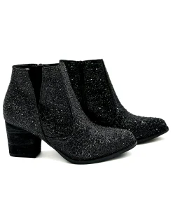 Shine Star Rhinestone Bootie in Black