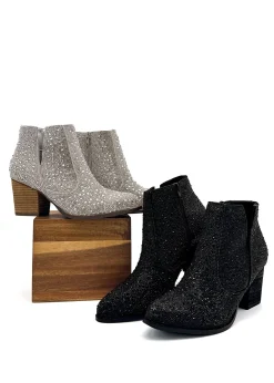 Shine Star Rhinestone Bootie in Black