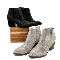 Shine Star Rhinestone Bootie in Black