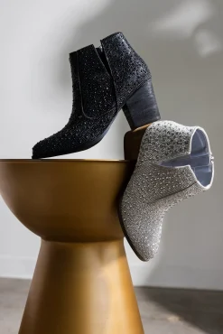 Shine Star Rhinestone Bootie in Black