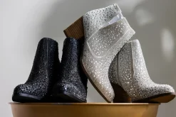 Shine Star Rhinestone Bootie in Black