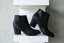 Shine Star Rhinestone Bootie in Black