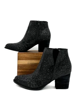 Shine Star Rhinestone Bootie in Black