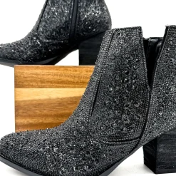 Shine Star Rhinestone Bootie in Black