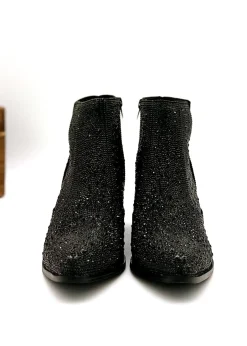 Shine Star Rhinestone Bootie in Black