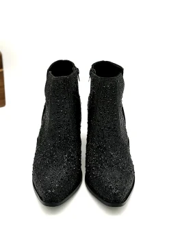 Shine Star Rhinestone Bootie in Black