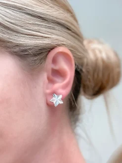 Shining Star Stud Earrings - Silver