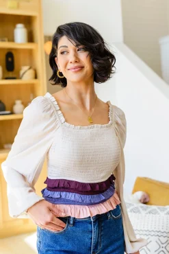 Shirley Smocked Ruffle Blouse