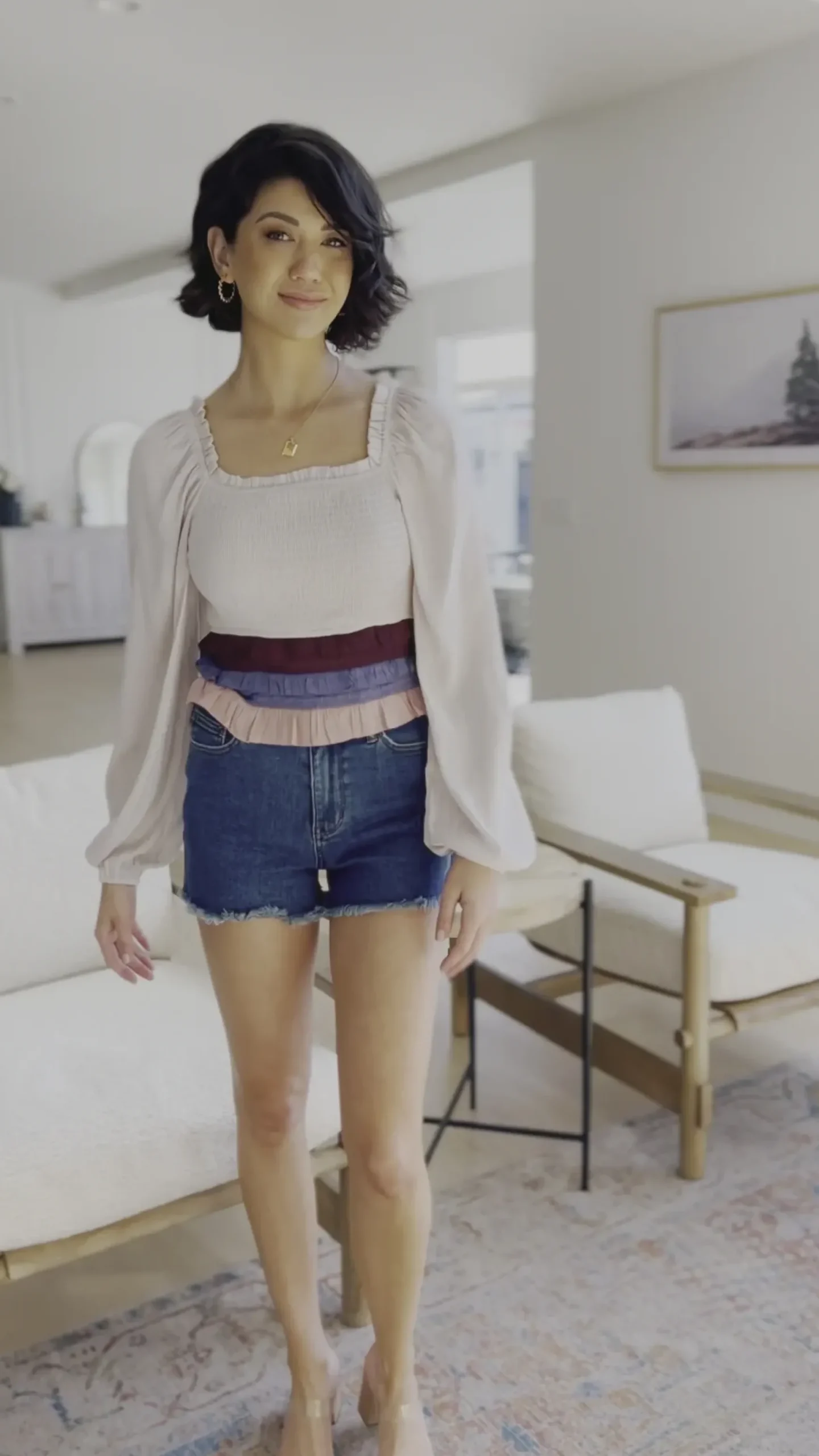 Shirley Smocked Ruffle Blouse