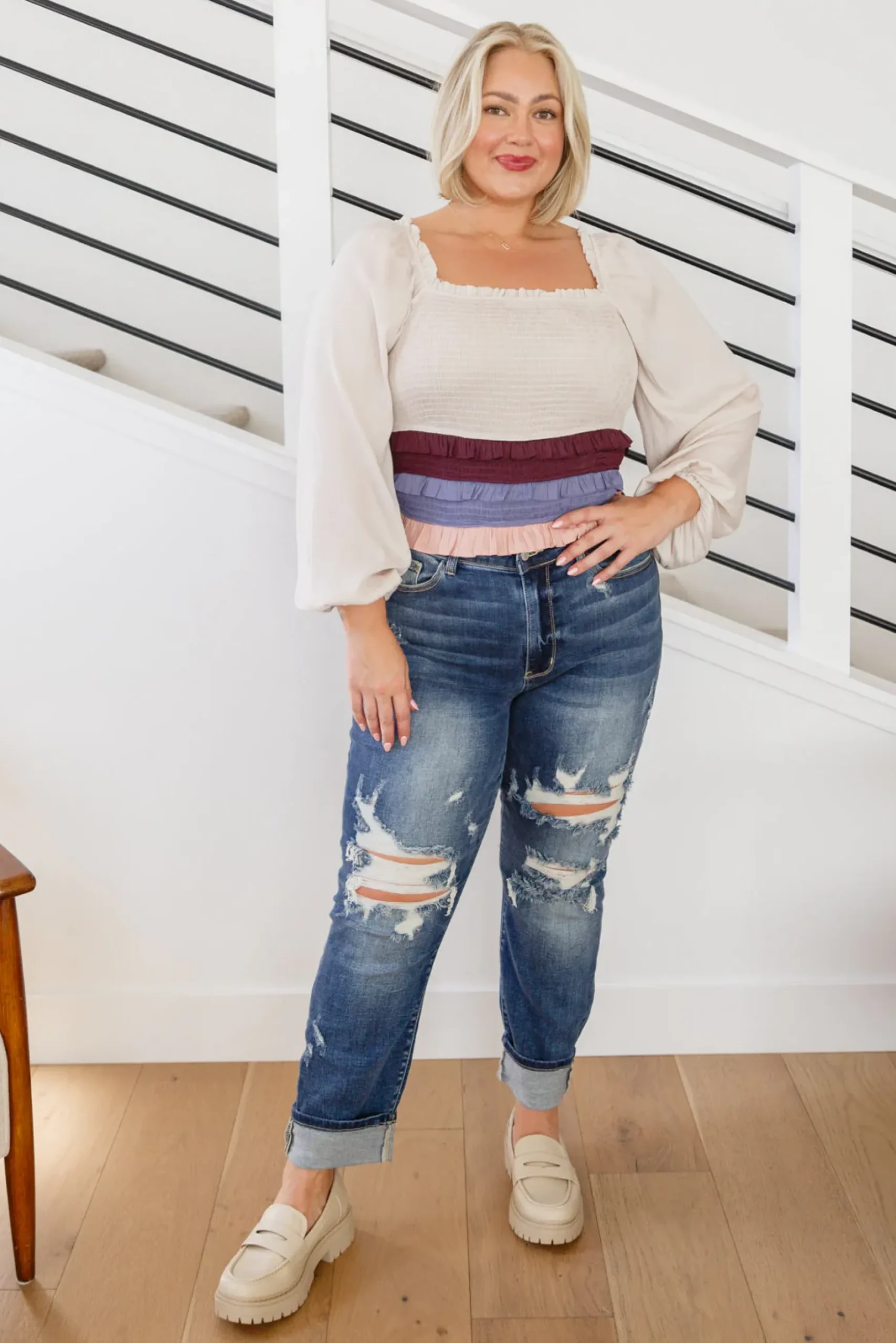 Shirley Smocked Ruffle Blouse