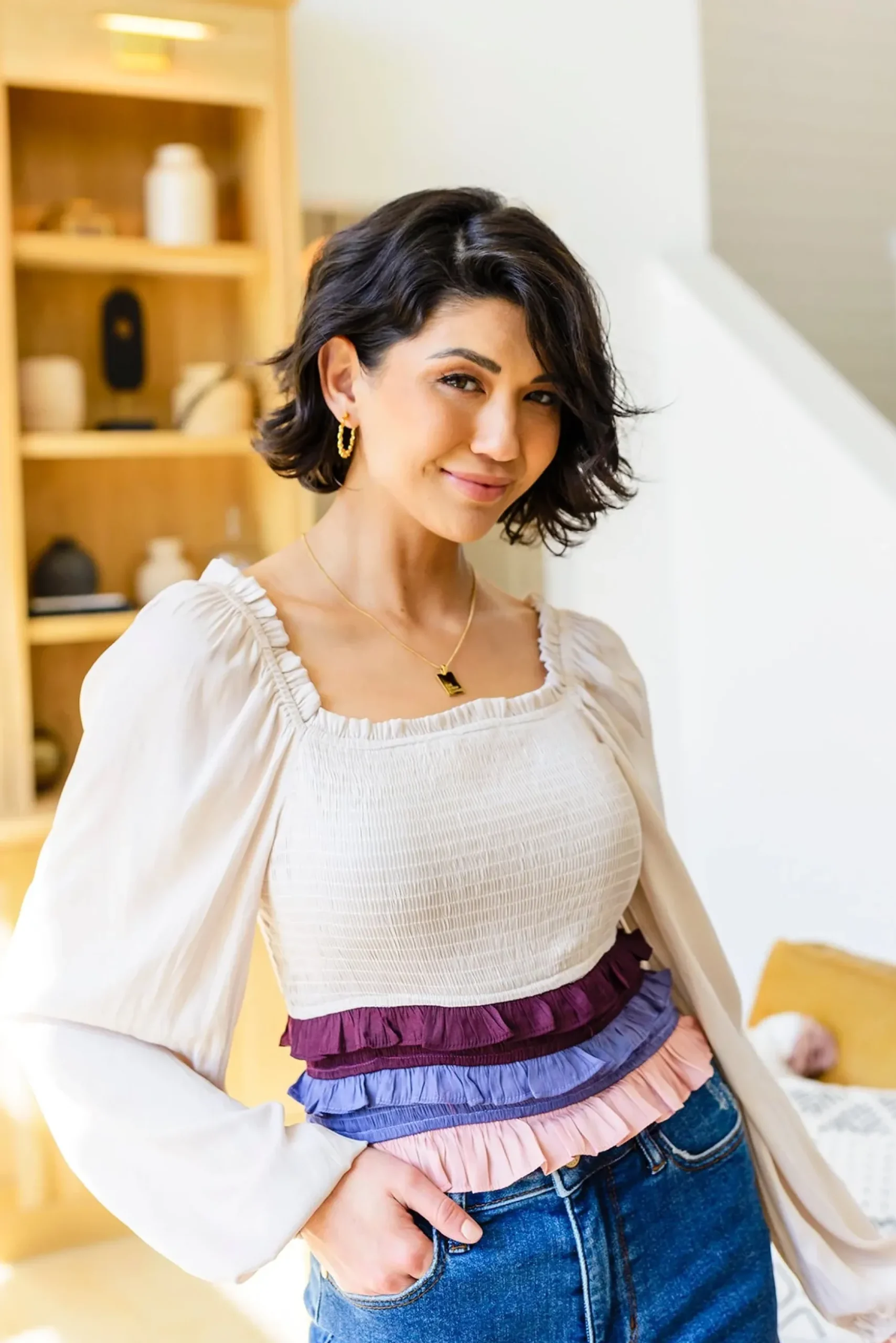 Shirley Smocked Ruffle Blouse