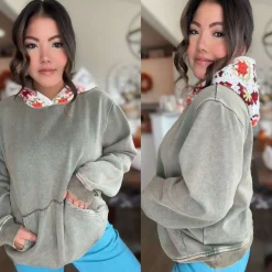 Sia Crochet Acid Wash Hoodie by JadyK