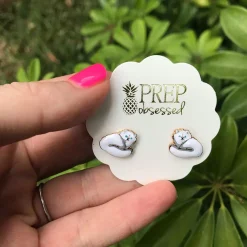 Signature Pet Enamel Studs by Prep Obsessed - Long Haired Cat