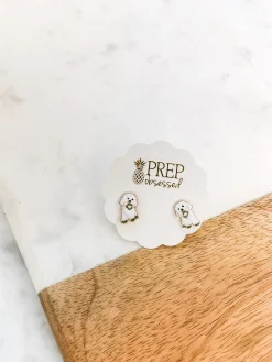 Signature Pet Enamel Studs by Prep Obsessed - White Dog