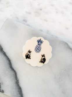 Signature Pet Enamel Studs by Prep Obsessed - Black and White Cat
